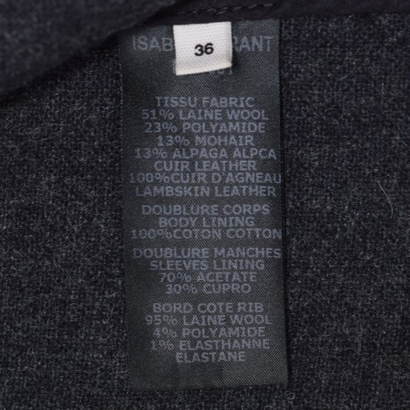 Isabel Marant Etoile Cypress Varsity Jacket Wool Leather Bomber Coat 36 M 6 - Picture 13 of 15